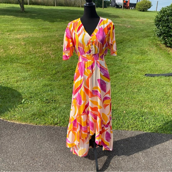 Anthropologie Abel the Label ATL Swish Maxi BOHO HI-Low Women X-Small Dress - Picture 3 of 11